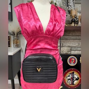 Excellent condition Mario Valentino Black Crossbody Bag with Gold Accent